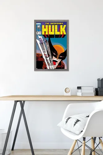 Vista 6 de Trends International Marvel Comics X-Men - Póster de pared de Wolverine Incredible Hulk #340, 22.4 pulgadas de largo x 14.7 pulgadas, versión