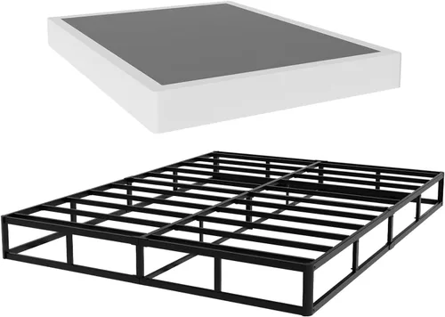 Vista 9 de YORMDMO Somier de 3 pulgadas, resortes de caja tamaño Queen con cubierta de tela, bases de metal resistente de bajo perfil, fácil montaje, capacidad