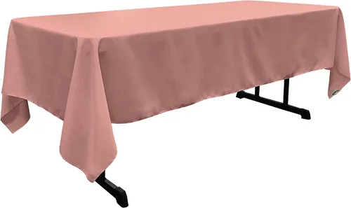 Vista 39 de LA Linen Mantel rectangular lavable de popelín de poliéster, resistente a las manchas y a las arrugas, cubierta de mesa 60x84, mantel de tela