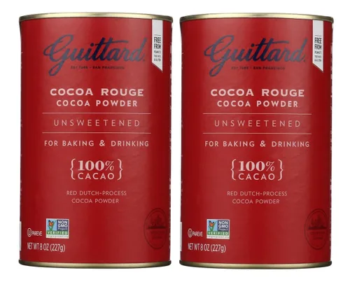 Vista 3 de E Guittard Cacao en Polvo, Cacao Holandés Rouge Red Sin Azúcar, Lata de 8 oz