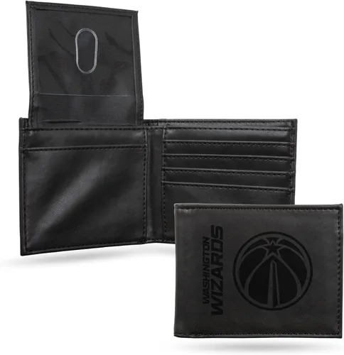 Vista 12 de Rico Industries Billeteras grabadas láser de los Washington Wizards de la NBA, Negro -, Classic
