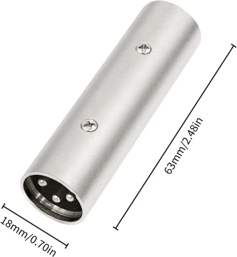 Vista 6 de Adaptador XLR macho a macho Acoplador de cambiador de género de 3 polos, extiende la longitud de los cables con enchufes XLR, micrófono, AES/EBU