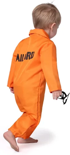 Vista 4 de Spooktacular Creations Traje de uniforme de prisión naranja moderno bebé