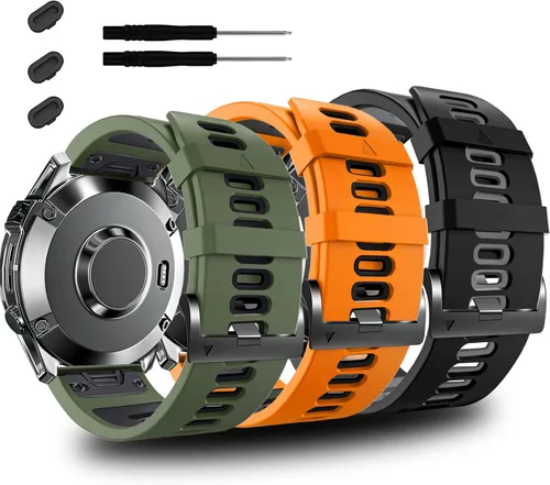 Vista 25 de ZPJPPLX Correa Quickfit de 0.866 pulgadas compatible con Garmin Fenix 8/7/6 epix Pro, correa de silicona para Fenix E/5 Plus/5/tactix quatix 8 7