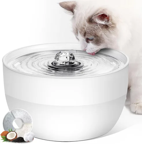 Vista 8 de Casfuy W8 - Fuente de agua silenciosa de acero inoxidable para perros y gatos con luz LED, color negro, 102 onzas