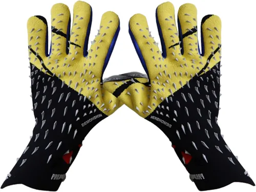 Vista 8 de Guantes de portero de portero para adultos y jóvenes, guantes de portero de fútbol con palma de látex antideslizante en relieve, sin muñeca