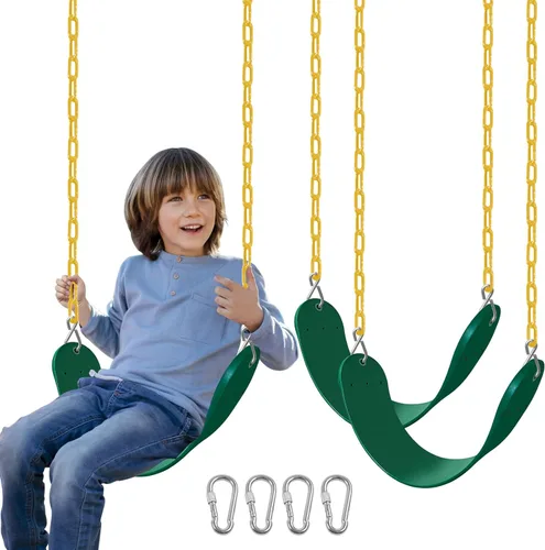 Vista 11 de Juego de columpios: paquete de 2 unidades, adecuado para niños y adultos, viene con ganchos y cadenas, perfecto para patio trasero