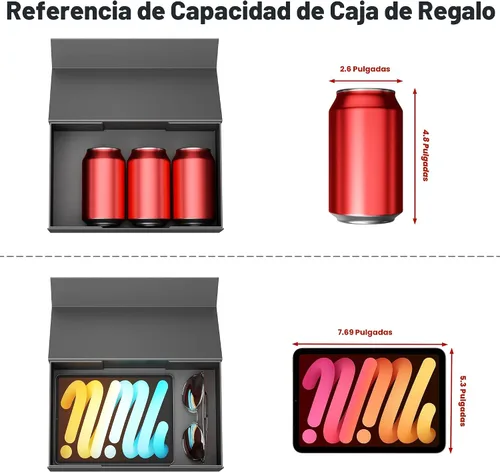 Vista 3 de RYDDOY Caja de Regalo Negra, 9.5x6x3'' Cajas de Regalo para Regalos con Tapas Cierre Magnético Rectangular Plegable para Caja de Propuesta
