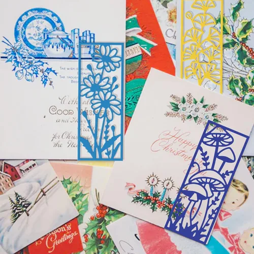 Vista 6 de ORIGACH 10 piezas de metal para marco de plantas de flores, troqueles de corte para primavera, verano, otoño, temas de flores, troqueles de metal