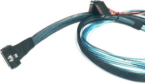 Vista 3 de Cable SlimSAS 8i a Dual U.2 de perfil bajo (3.3 ft) Expansión de almacenamiento NVMe Micro SATA