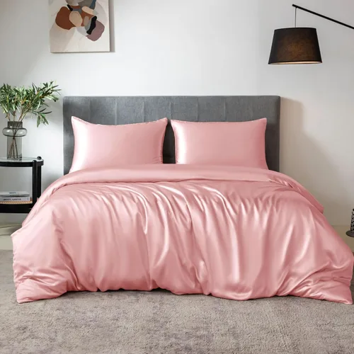 Vista 11 de TXHSILK - Sábanas 100% de seda, seda 7A+, 3 piezas, transpirables, suaves, 1 funda de edredón, 2 fundas de almohada con cremallera oculta