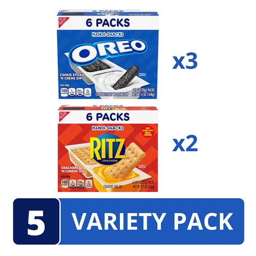 Vista 2 de Handi-Snacks OREO & RITZ Paquete variado, 30 paquetes de aperitivos (el surtido puede variar)