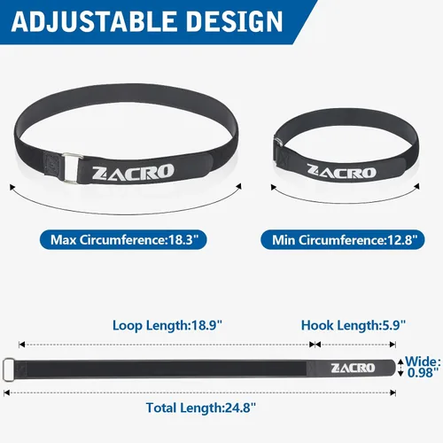 Vista 3 de Zacro Bike Rack Straps, 2/4 PCS Adjustable Bike Wheel Strap with Upgraded Gel Grip & Stonger Metal Buckle, 24/31.5 Inches Anti-Slip Bicycle Tire