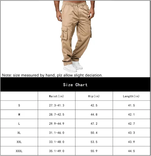 Vista 4 de Pantalones cargo para hombre con bolsillos, pantalones deportivos de algodón para senderismo, casuales, atléticos, deportivos, para exteriores