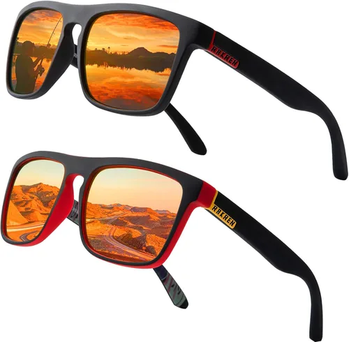 Vista 7 de RAKREN Gafas de sol polarizadas cuadradas para hombres y mujeres, clásicas, para pesca, conducción, deportes, para hombres, 100% protección UV