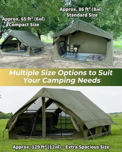 Vista 7 de Tienda de campaña inflable, diseño de lujo de Glamping con tragaluz, tela de Oxford