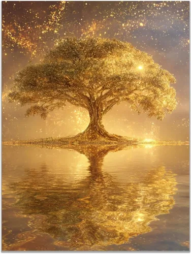 Vista 18 de VOCBAN Modern Artwork Colourful Tree Of Life Wall Art Canvas Picture Print Painting Botanical Artwork for Bathroom Living Room Bedroom(blue blue 80