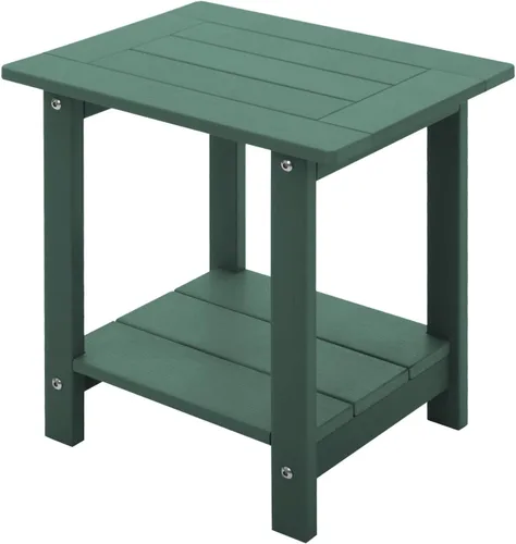 Vista 14 de Mesa auxiliar doble Adirondack Meluvici resistente a la intemperie, mesa de centro rectangular para exterior para silla Adirondack, Aruba