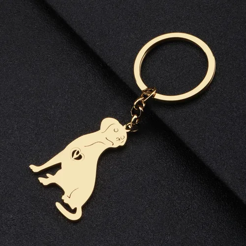 Vista 3 de Stainless Steel Pug Dog Keychain Chihuahua Labrador Corgi Puppy Key Ring Charms Pets Gifts for Women Girls Dog Lovers