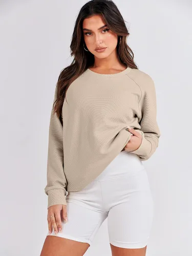 Vista 7 de ANRABESS Sudaderas de manga larga para mujer, cuello redondo, suave, con cremallera lateral, ropa 2023
