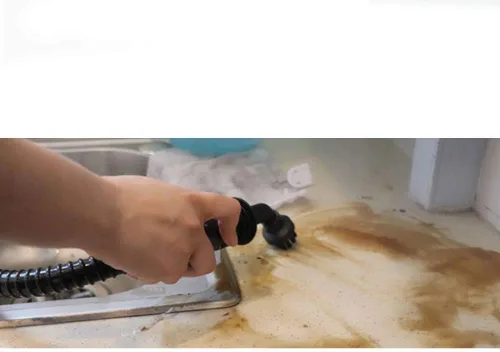 Vista 4 de CGOLDENWALL Limpiador de vapor Máquina de limpieza a alta temperatura a presión de mano sin productos químicos para limpieza de pisos, cocina Blanco