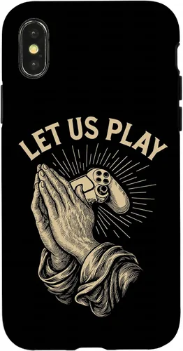 Vista 5 de Funny Gamer Prayer Pun Video Game Controller Retro Gaming Case for iPhone 16