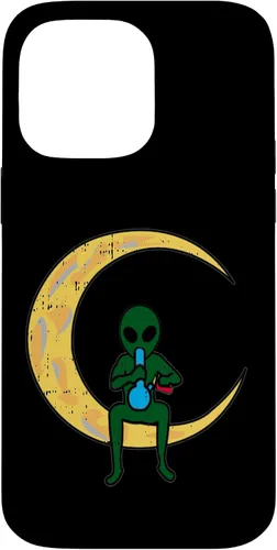 Vista 21 de iPhone 16 Alien Smoking Bong High Moon Cool Weed CBD Cannabis Gift Case