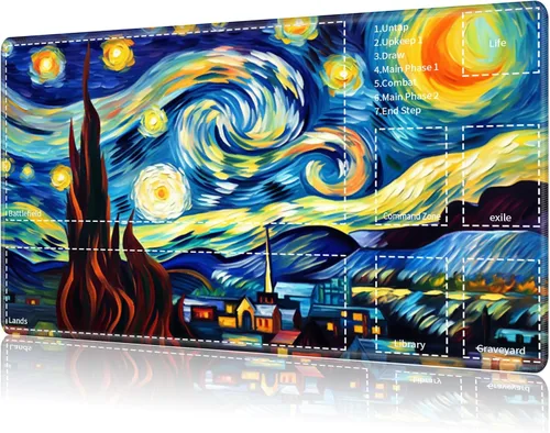 Vista 24 de Tapete de juego para MTG Card Playmat con zona, tapete de juego para MTG TCG de 24 x 14 pulgadas, tapete de juego antideslizante para tablero