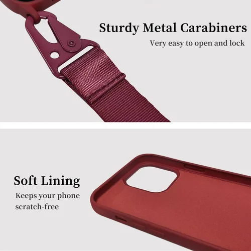 Vista 29 de Funda compatible con iPhone 8 Plus, iPhone 7 Plus/6 Plus/6S Plus con cordón, funda cruzada para iPhone con correa ajustable de silicona para iPhone
