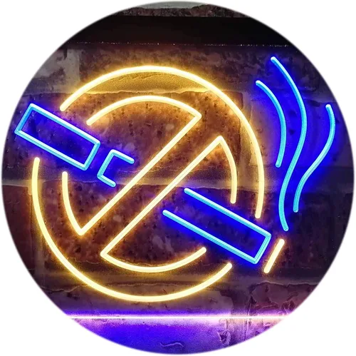 Vista 12 de ADVPRO No Smoking Non Smoke Warning Shop Restaurant Dual Color LED Neon Sign Blue & Red 12" x 8.5" st6s32-i3189-br