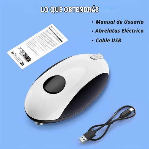 Vista 7 de Abrelatas eléctrico recargable por USB - Funciona con batería, operación automática de un toque, soporte magnético para tapa y corte de borde suave