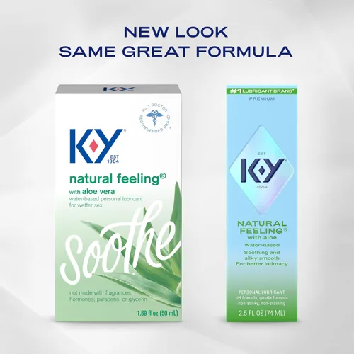 Vista 10 de K-Y Sensación natural con aloe, lubricante a base de agua para sexo, juguete sexual y lubricante anal, lubricante personal no pegajoso, apto