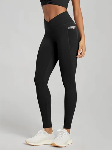 Vista 2 de ODODOS Leggings Suaves como Mantequilla de Cintura Cruzada con Bolsillos para Mujeres, ODCLOUD Pantalones de Yoga Lounge Cruzados de 25" / 28