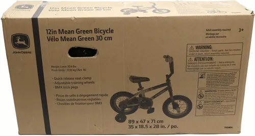 Vista 5 de John Deere Bicicleta para niños de 12, 16 y 20 pulgadas, incluye ruedas de entrenamiento extraíbles, bicicleta para niños y niñas de 2 a 7 años