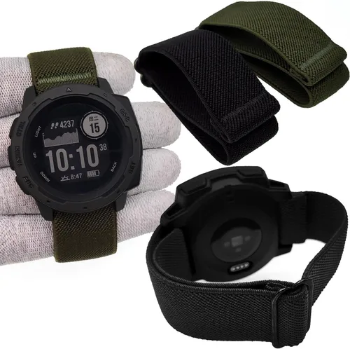 Vista 4 de Abanen Correas elásticas de reloj de 0.866 pulgadas para Garmin Instinct 3 de 1.772 pulgadas/2 Solares, correa de nailon elástico suave