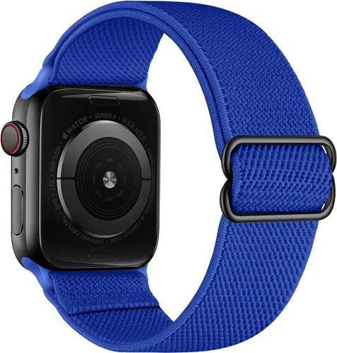 Vista 18 de OXWALLEN - Correa elástica Solo Loop de nailon y de tamaño XL, compatible con Apple Watch de 38 mm y 40 mm, correa trenzada, deportiva, ajustable