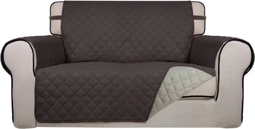Vista 26 de PureFit - Funda de sofá acolchada reversible, protector de muebles impermeable, funda de sofá lavable con espuma antideslizante y correas elásticas