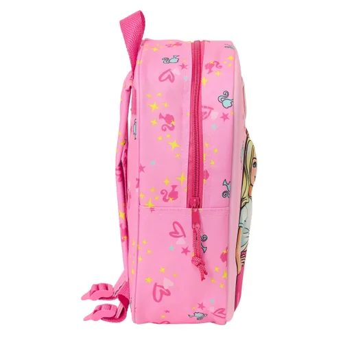 Vista 4 de Mochila Escolar Barbie Rosa Fucsia 22 x 27 x 10 cm 3D