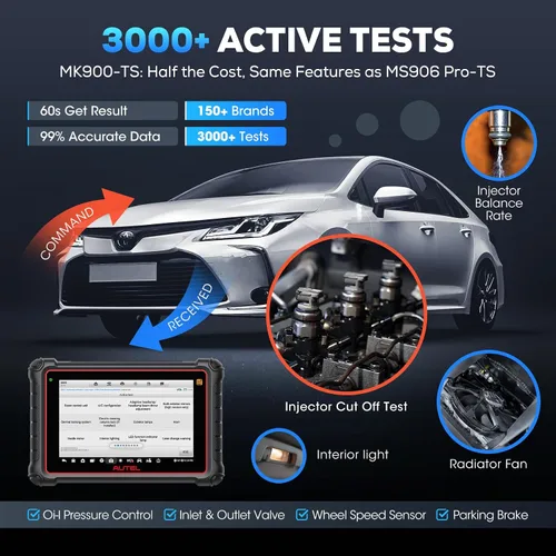 Vista 4 de Autel - MK808 Herramienta de diagnóstico automotriz