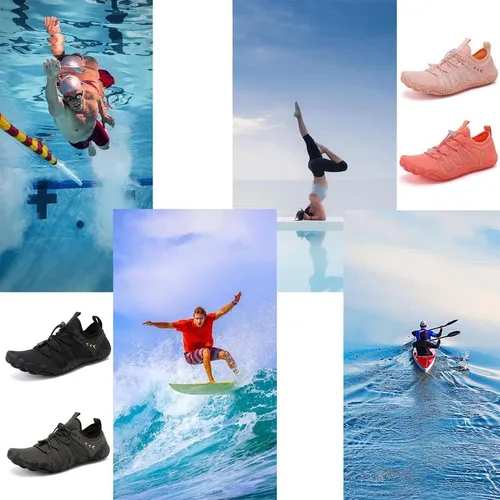 Vista 2 de Zapatos de agua para hombre y mujer, zapatos descalzos al aire libre para playa, agua, piscina, río, agua, secado rápido, navegación, pesca, buceo