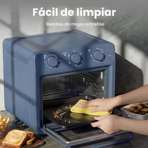 Vista 8 de SMIRLY Combo de horno tostador de freidora de aire 6 en 1, horno tostador Azul