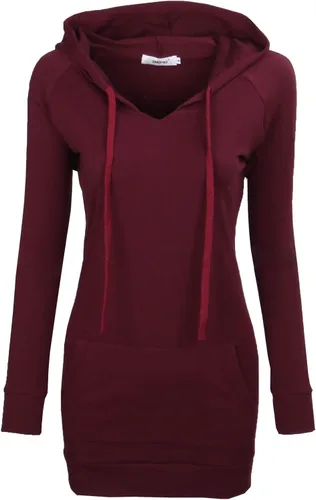Vista 13 de BEPEI Sudaderas con capucha para mujer, manga larga, estilo túnica, elegantes, con bolsillos Negro