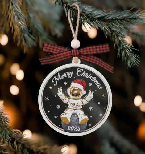 Vista 5 de Adorno de astronauta – Adornos de Navidad de astronautas – Adornos espaciales – Adornos de espacios para niños y niñas, regalos del espacio exterior