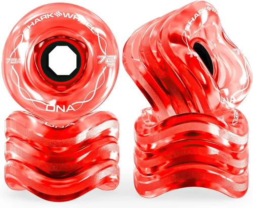 Vista 8 de Ruedas Shark Wheel de 72 mm para longboard de crucero, fórmula DNA, juego de 4 ruedas