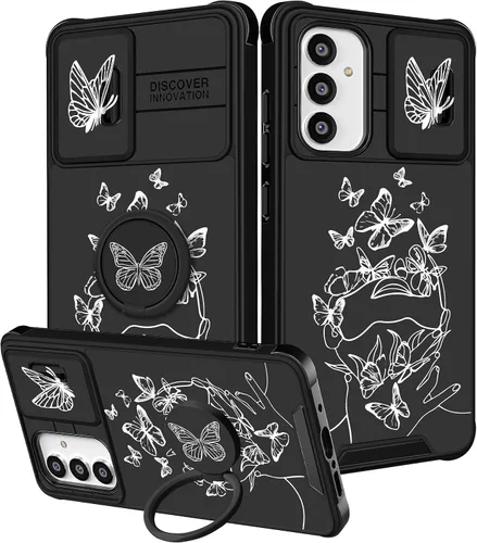 Vista 64 de Funermei para Samsung Galaxy Z Flip 4 Funda - Funda de Teléfono Bonita para Mujeres y Niñas con Mariposas Bonita Estética Femenina Diseño
