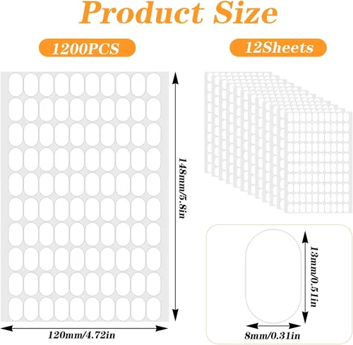 Vista 2 de 1200 calcomanías adhesivas de doble cara para uñas, soporte de uñas transparentes, pestañas adhesivas sin rastro, calcomanías para decoración