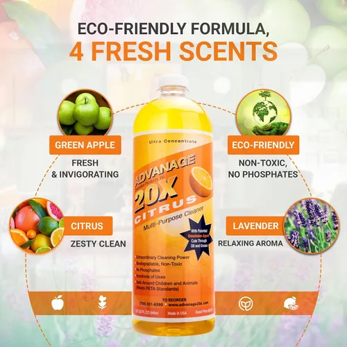 Vista 2 de ADVANAGE 20X limpiador multiuso citrus, fabricante directo, ¡20X es nuestra fórmula más nueva!