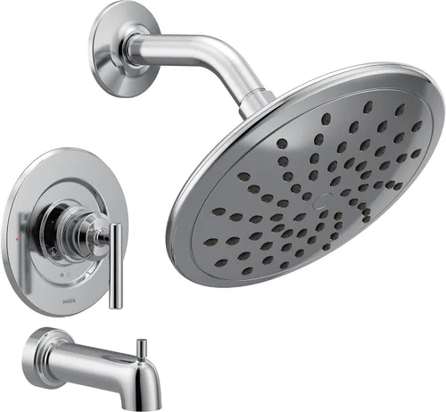 Vista 6 de Moen Gibson T3003EPBZG - Moderna moldura para bañera y ducha Posi-Temp de oro bronce con válvula de ducha de lluvia de 8 pulgadas requerida