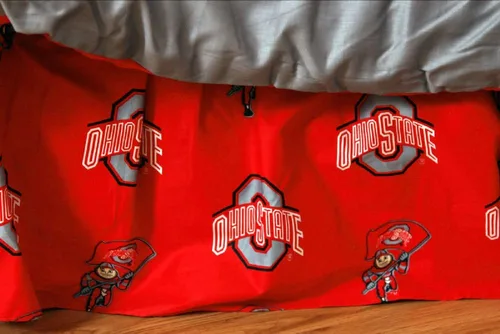Vista 4 de College Covers Everything Comfy Nebraska Cornhuskers - Falda de cama con volantes, tamaño individual