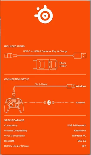 Vista 7 de SteelSeries Stratus+ Bluetooth Gaming Controller para Android y Windows - Móvil - Sensores de efecto Hall - Clickable L3R3